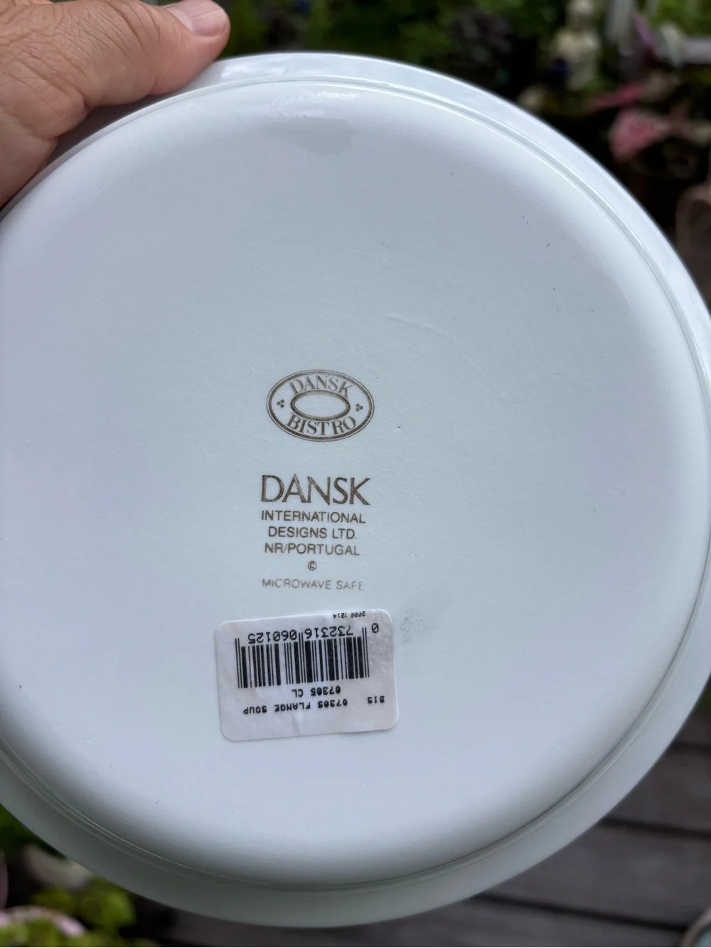 Christianshavn Blue collection by Dansk White Rim Soup Bowl With Navy Trim